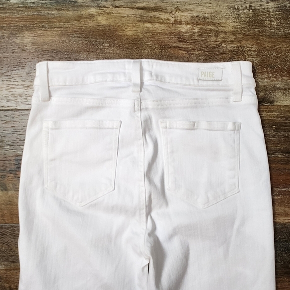 PAIGE ULTRA WHITE SKINNY/JEGGING JEANS WITH SLIT AT HEM SIZE 28 - Picture 7 of 10